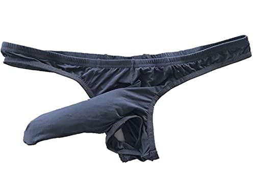 Yomie Herren Unterwäsche Slips Elefanten Nase Briefs Reine Farbe Low Rise Bequeme Tanga String Elephant Bulge Briefs Atmungsaktive Weiche Dreieck G String Unterhose von Yomie