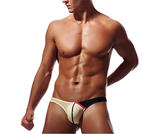 Yomie Herren Wetlook Unterwäsche Männer Erotisch Unterhose Spitzen String Slip Tanga Transparentes Thongs von Yomie