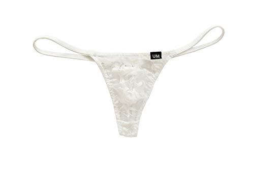 Yomie Männer Spitzen G-String Thong Transparente Unterwäsche Low Rise Bikini Slips T-Back Pouch Tanga Briefs Herren Unterhose von Yomie