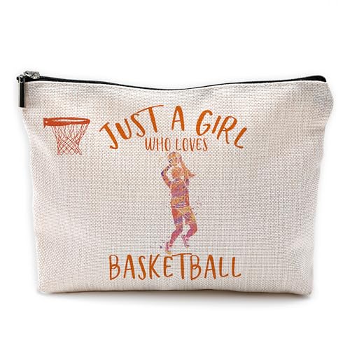 Yomisex Basketball-Mutter, Basketball-Geschenke für Mädchen, 17,8 x 25,4 cm Make-up-Tasche, Basketball-Geschenke, Basketball-Partygeschenk, Beige-d von Yomisex