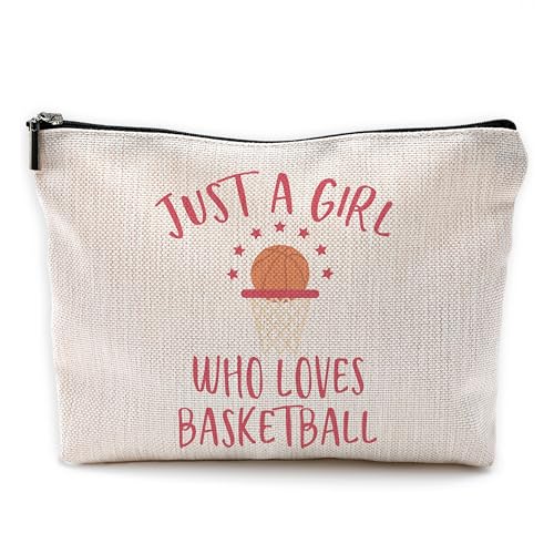 Yomisex Basketball-Mutter, Basketball-Geschenke für Mädchen, 17,8 x 25,4 cm Make-up-Tasche, Basketball-Geschenke, Basketball-Partygeschenk, Beige-g von Yomisex