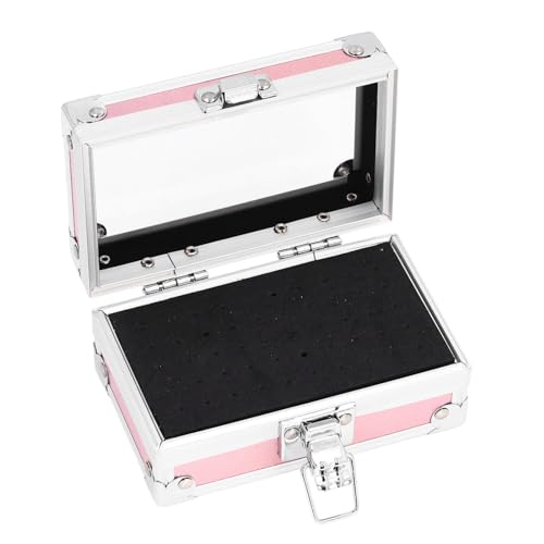 Yomiyuyr Aufbewahrungsbox für Nagelbohrer-Bit-Halter mit 50 Löchern, staubdichter, sturzsicherer Organizer mit Kapazität für mehrere Löcher, sicheres Verschluss-Design für (Strahlendes Rosa) von Yomiyuyr