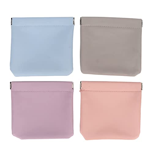Yomiyuyr Mini-Make-up-Tasche, wasserdichte kleine Tasche aus PU-Leder, Geldbörsen-Organizer mit automatischem Verschluss für Lippenstifte, Set mit 4 Farben, kompakte von Yomiyuyr