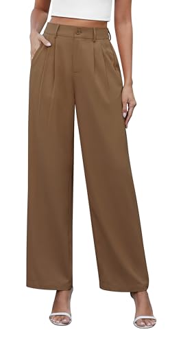Yommay Damen Hose Elegante Lässig Baggy Sommerhose Leicht Bequem Business Hosen Anzughose mit Taschen,Braun,3XL Yommay Damen Hose Elegante Lässig Baggy Sommerhose Leicht Bequem Business Hosen Anzughose mit Taschen,Braun,3XL von Yommay