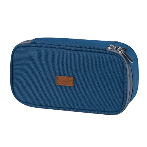 Yommie Federmäppchen Oxford Federtasche Groß Single Etui Schule Federmappe Schlampermäppchen Mäppchen Jungen Federpenal Schulmäppchen Mädchen Federschachtel Organizer Für Teenager Navy von Yommie