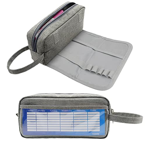 Yommie Federmäppen Federmappen für Teenager Federtasche Erwachsene Große Etui Stifte Schule Mädchen Schlampermäppchen Pencil Case Reißverschluss Faltbar Organizer Arbeit Uni Grau-2 von Yommie