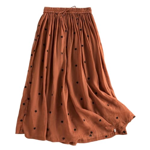 Damen-Rock mit Elastischem Bund, Gepunktet, Fließender, Eleganter Freizeitrock, Plissiert, Leicht, Damen-Rock mit Elastischem Bund, Gepunktet, Fließender, Eleganter Freizeitrock, Plissiert, Leicht, von YonYeHong