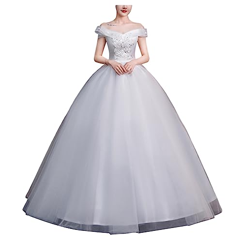 Frauen Hochzeitskleid EIN Schulter Abend Promkleider Gegen Hals Maxi A-line-Brautkleider Kleid von YonYeHong