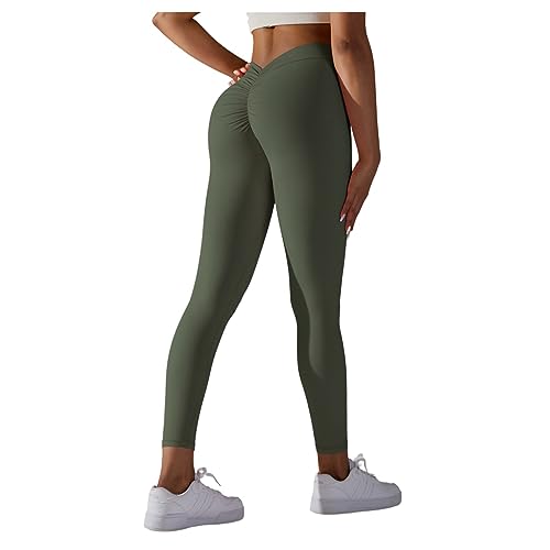 Frauen Leggings Solid Yogahosen Hosen Nahtloses Training Hüftlift Sport Legging Stretch Sweatpant von YonYeHong