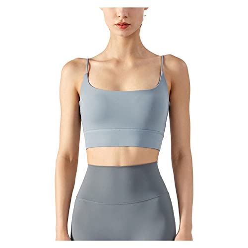 Frauen Sport Bra Tanktopera Top Square Kragen Training BH Unterwäsche Solid Farbübung BH Camisole von YonYeHong