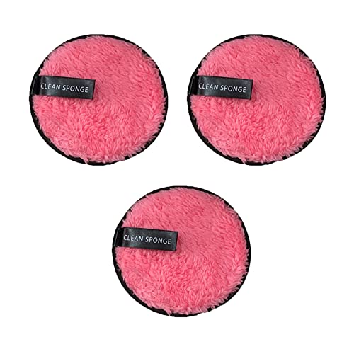 Runde Gesichtswasch Make -up Remover -baumwollblock Set 3pcs Plüsch Reinigung Puff Make -up Remover -pad für Gesichtsauge Lippen von YonYeHong