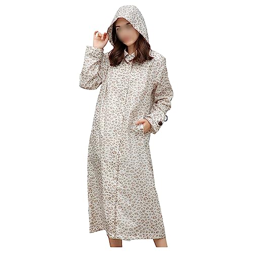 YonYeHong Ein Stück Regenmantelmantel mit Motorhaube Lange Regen Ponchos Leopardenmuster Windbrecher von YonYeHong