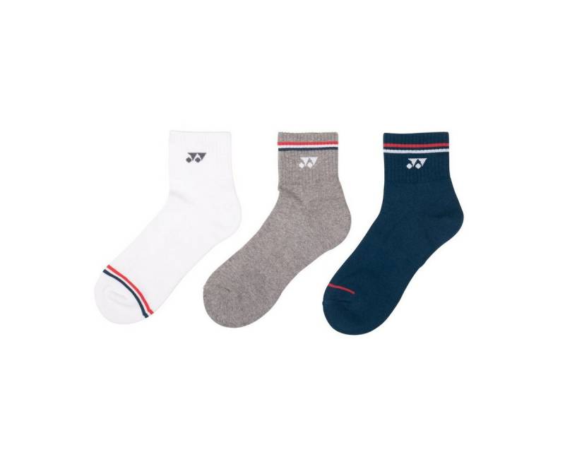 Yonex Sportsocken Quarter 2024 weiss/grau/blau Herren - 3 Paar von Yonex