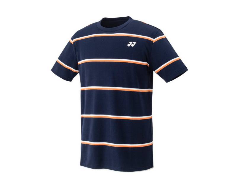 Yonex T-Shirt Crew Neck Small Stripes navyblau/orange Herren von Yonex