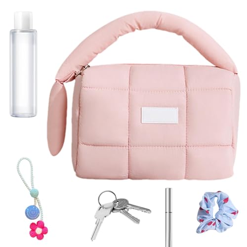 Make-up-Tasche, Puff-Form, große Kapazität, Kosmetiktasche für Damen, wasserdicht, Reise-Make-up-Tasche, tragbare Tasche, Kulturbeutel, Make-up-Tasche für den täglichen Gebrauch oder auf Reisen, rose von Yongany