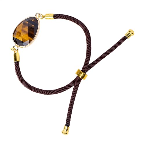 Yongany Kristall-Armband – natürliche echte Edelstein-Armbänder für Frauen – Verstellbares Armband mit unregelmäßigen Kanten, einzigartiger Amethyst-Schmuck für Männer und Frauen von Yongany