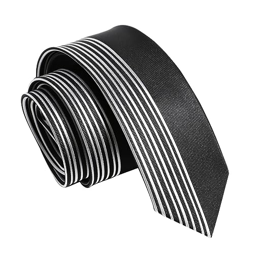 Yongchuantie Modische 6 cm schmale Krawatte für Herren, Business, Freizeit, Hochzeit, Party, Krawatte, 6 cm, symmetrische Krawatte mit Geschenkbox, Schwarze weiße Linie, Standard Yongchuantie Modische 6 cm schmale Krawatte für Herren, Business, Freizeit, Hochzeit, Party, Krawatte, 6 cm, symmetrische Krawatte mit Geschenkbox, Schwarze weiße Linie, Standard von Yongchuantie