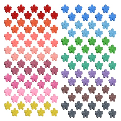 Mini-Blumen-Haarspange, bunte Mini-Haarklammern, kleine Haarspangen, Baby-Haarspangen, Kleinkind-Haarspangen für Frauen und Mädchen, Pony, starker Halt, winzige Blumen-Haarspangen (100 Stück, matte Mini-Blumen-Haarspange, bunte Mini-Haarklammern, kleine Haarspangen, Baby-Haarspangen, Kleinkind-Haarspangen für Frauen und Mädchen, Pony, starker Halt, winzige Blumen-Haarspangen (100 Stück, matte von Yongdeli