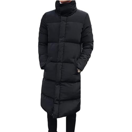 MANGGUO Herren Lange Daunenjacke Winterjacke Warm Mantel Parka Steppjacke Plus Größe (DE/NL/SE/PL, Alphanumerisch, 4XL, Regular, Regular, Schwarz) von MANGGUO