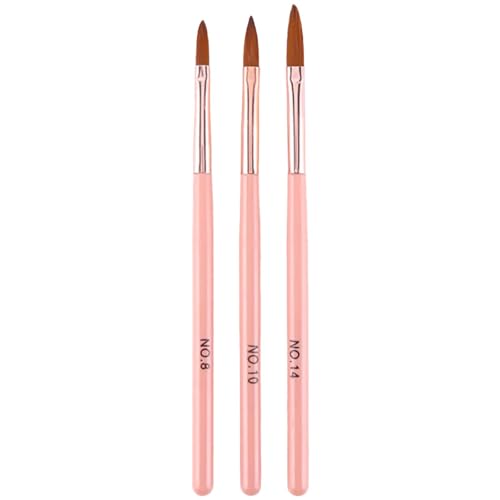 3 Stück Acryl Nagel Pinsel Set - Größen 8, 10, 14 - Professionelle Nagelverlängerung & Kunstdesign Werkzeuge für Maniküre & Pediküre Perfektes Geschenk für Frauen & Techniker Langlebig & Präzise für von Yongst