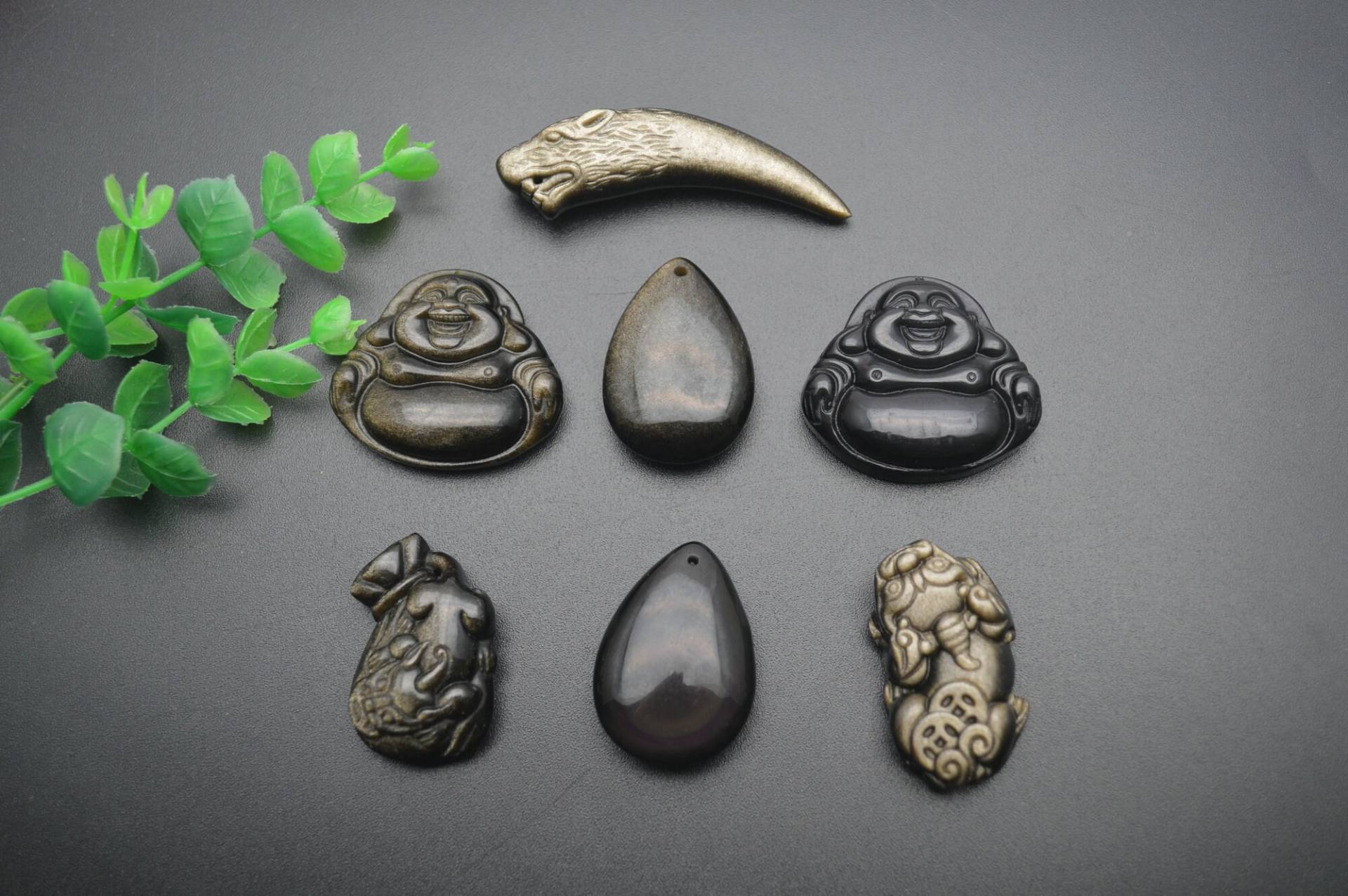 1 Stück Natürlicher Gold Obsidian Geschnitzter Buddha Wolf Kopf Geldbeutel Pixiu Anhänger Für Halskette Herstellung 1 Stück Natürlicher Gold Obsidian Geschnitzter Buddha Wolf Kopf Geldbeutel Pixiu Anhänger Für Halskette Herstellung von YongyangBeads