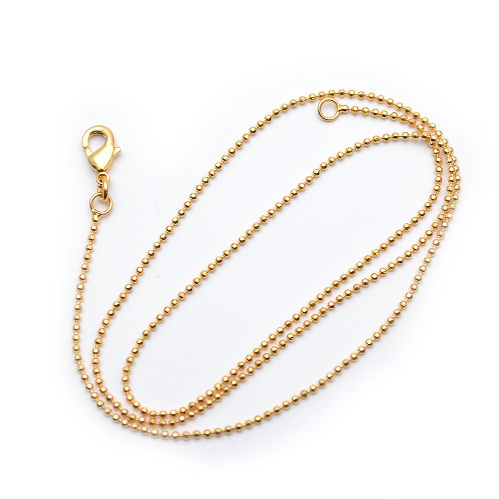 10 Pc Anti-Rost Goldfarbe 17" Länge 1 Mm Kugelkette Ketten 10 Pc Anti-Rost Goldfarbe 17" Länge 1 Mm Kugelkette Ketten von YongyangBeads