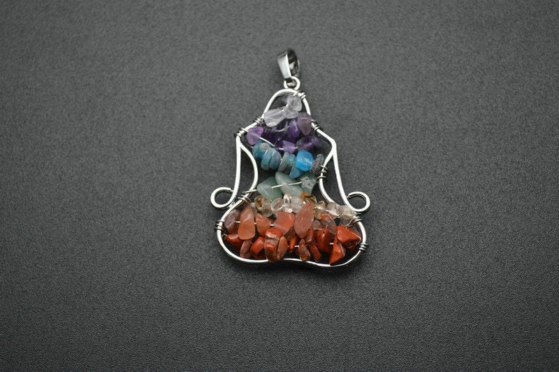 Multi Edelstein Chips Perlen Chakra Draht Gewickelt Yoga Anhänger Passen Halskette Machen Multi Edelstein Chips Perlen Chakra Draht Gewickelt Yoga Anhänger Passen Halskette Machen von YongyangBeads