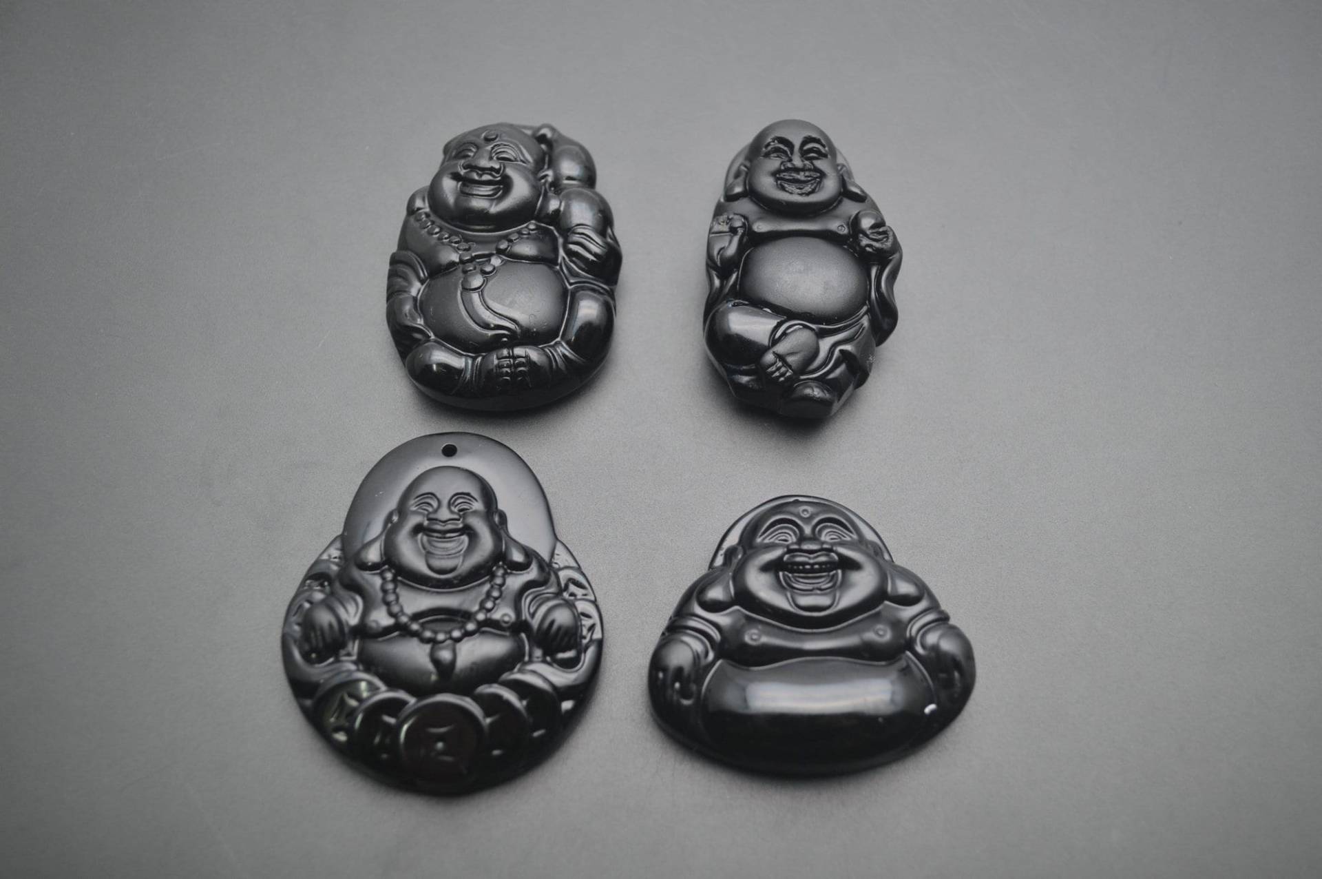 Natürlicher Schwarzer Obsidian Geschnitzte Lachende Geldmünze Buddha-stein-Anhänger Für Die Halskettenherstellung Des Mannes Natürlicher Schwarzer Obsidian Geschnitzte Lachende Geldmünze Buddha-stein-Anhänger Für Die Halskettenherstellung Des Mannes von YongyangBeads