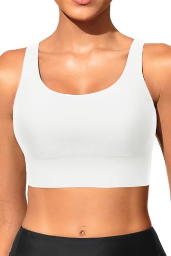 Yonique Damen-Sport-BH, Bikini-Oberteil, Schwimm-BH, athletisches Badeoberteil, U-Ausschnitt, Badeanzug, Weiss/opulenter Garten, Medium Yonique Damen-Sport-BH, Bikini-Oberteil, Schwimm-BH, athletisches Badeoberteil, U-Ausschnitt, Badeanzug, Weiss/opulenter Garten, Medium von Yonique
