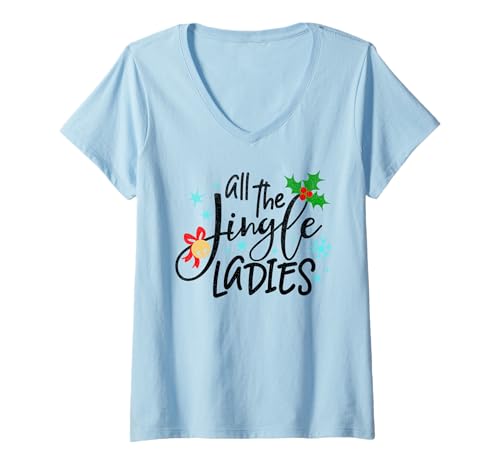 Damen Alle Jingle Damen lustig Weihnachten T-Shirt mit V-Ausschnitt Damen Alle Jingle Damen lustig Weihnachten T-Shirt mit V-Ausschnitt von Yonkboyz Kleidung