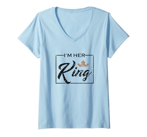 Damen Vintage Ich Bin ihre Königspaare, die passend T-Shirt mit V-Ausschnitt Damen Vintage Ich Bin ihre Königspaare, die passend T-Shirt mit V-Ausschnitt von Yonkboyz Kleidung