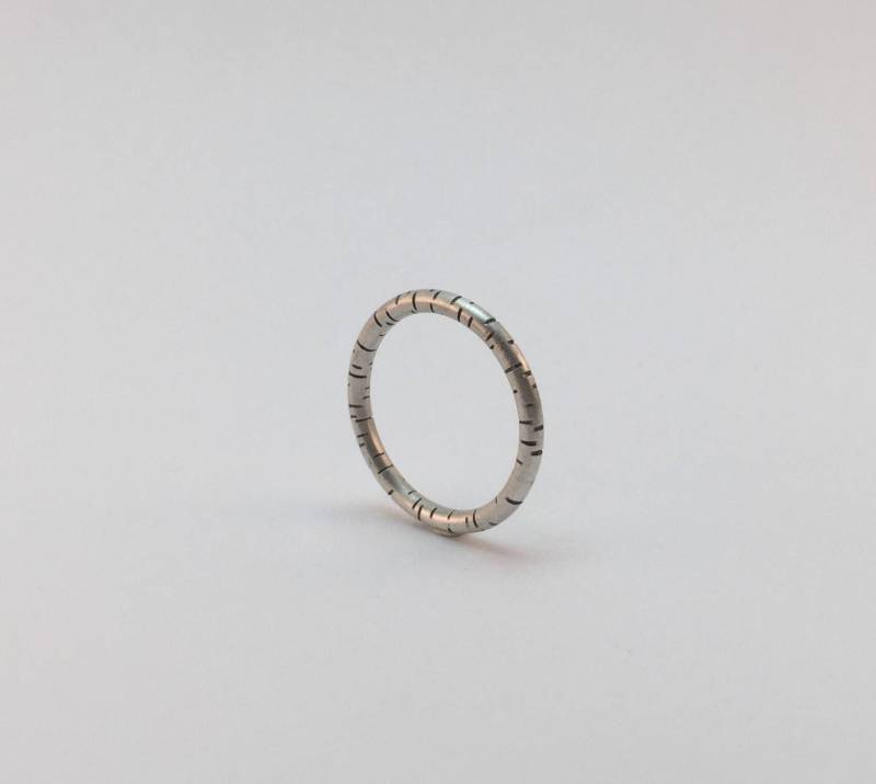 Birkenring, Armreif Inspiriert Von Birkenrinde. Sterling Silber. Gemischter Ring, Für Damen Und Herren Birkenring, Armreif Inspiriert Von Birkenrinde. Sterling Silber. Gemischter Ring, Für Damen Und Herren von YonomoriJoaillerie