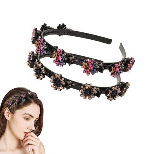 Yonphy Haarreifen mit Klammern, 2 Stück Haarband mit Strass Clip, Haar Bangs Styling Kristall Stein Haarspangen, Klee Strass Twist Clip Stirnband, Bangs Hairstyle Haarband Mit Zähnen für Damen Mädchen Yonphy Haarreifen mit Klammern, 2 Stück Haarband mit Strass Clip, Haar Bangs Styling Kristall Stein Haarspangen, Klee Strass Twist Clip Stirnband, Bangs Hairstyle Haarband Mit Zähnen für Damen Mädchen von Yonphy