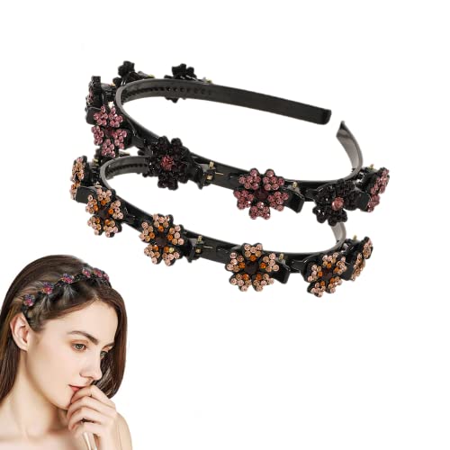 Yonphy Haarreifen mit Klammern, 2 Stück Haarband mit Strass Clip, Haar Bangs Styling Kristall Stein Haarspangen, Klee Strass Twist Clip Stirnband, Bangs Hairstyle Haarband Mit Zähnen für Damen Mädchen Yonphy Haarreifen mit Klammern, 2 Stück Haarband mit Strass Clip, Haar Bangs Styling Kristall Stein Haarspangen, Klee Strass Twist Clip Stirnband, Bangs Hairstyle Haarband Mit Zähnen für Damen Mädchen von Yonphy