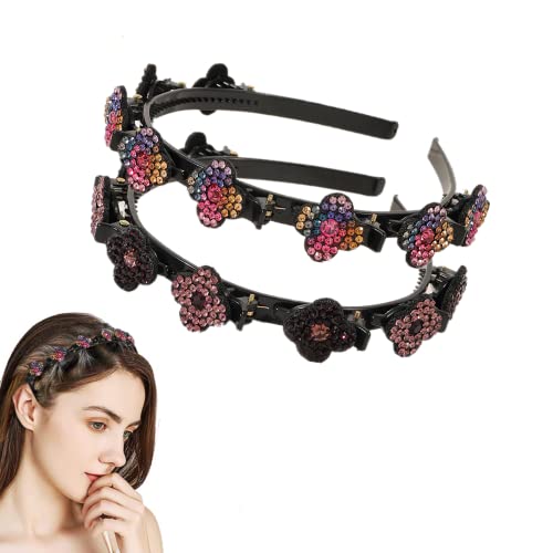 Yonphy Haarreifen mit Klammern, 2 Stück Haarband mit Strass Clip, Haar Bangs Styling Kristall Stein Haarspangen, Klee Strass Twist Clip Stirnband, Bangs Hairstyle Haarband Mit Zähnen für Damen Mädchen Yonphy Haarreifen mit Klammern, 2 Stück Haarband mit Strass Clip, Haar Bangs Styling Kristall Stein Haarspangen, Klee Strass Twist Clip Stirnband, Bangs Hairstyle Haarband Mit Zähnen für Damen Mädchen von Yonphy