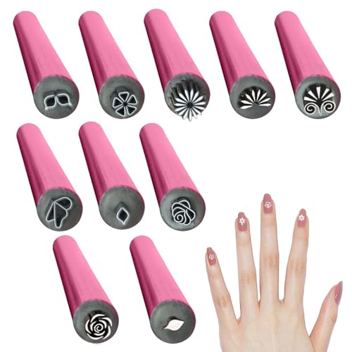 10 Stück Nail Arts Stempel Stift, Nagelstift Nagelstempel Set, Nail Stamp Pen, Nagel Stempel Nageldesign, Nail Arts Set, Nail Stamper Tool, Verschiedene Muster Stempel Nail Arts Stifte von Yonuaret