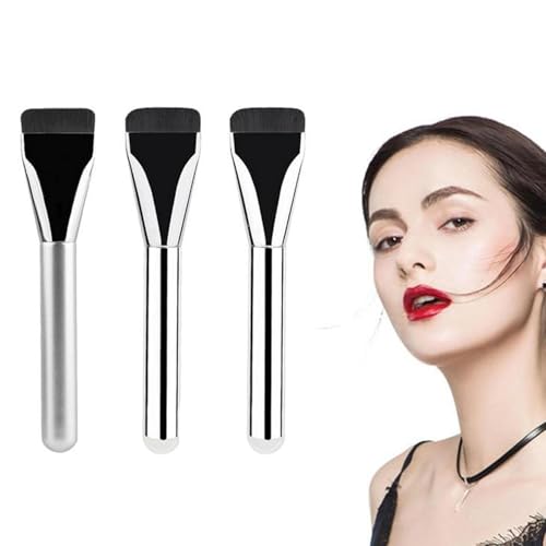 3 Stück Foundation Pinsel Makeup Concealer Brush Ultra Thin Foundation Brush Puderpinsel Für Flüssiger Fondation Damen Make Up Pinsel Mit Flacher Spitze Flüssigpuderpinsel Für Frauen Mädchen von Yonuaret