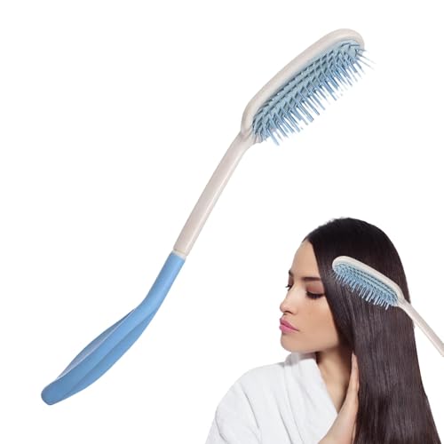 Yonuaret Langstielige Haarbürsten und Kämme,Langstieliger Kuhkamm | Sanfter Kamm mit langem Griff - Elegante Bürste mit langem Griff, schöner Kamm mit langem Griff für Mädchen mit langem Haar von Yonuaret