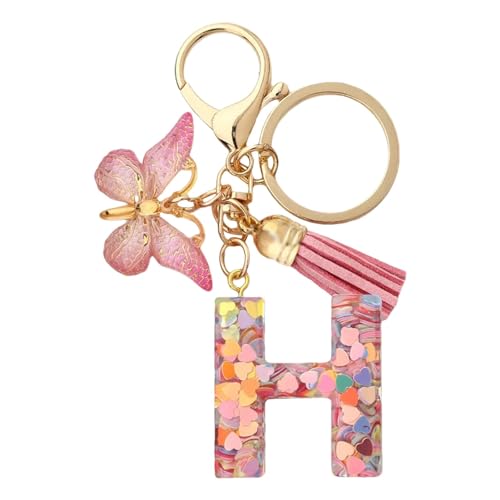 Yonuaret Schlüsselanhänger Mädchen Schlüsselanhänger Mit Anfangsbuchstaben Rosa Schlüsselanhänger Schmetterling Schlüsselanhänger Buchstabe Geschenk Partner Freund Freundin von Yonuaret