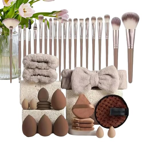 Yonuaret Set mit verschiedenen Make-up-Pinseln und einem Beauty-,Makeup Pinsel Set | 40-teiliges Beauty-Set Applikator für Foundation und Lidschatten Frauen tägliche Make-up-Anwendung von Yonuaret