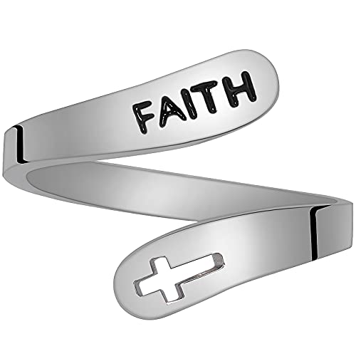 YooAi Inspirational Motivational Ring Personalisierte Edelstahlringe Gravierter Schmuck für Frauen Männer Glaube von YooAi