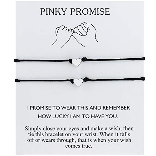 YooAi Pinky Versprechen Freundschaft Matching String Armbänder 2pcs Für Frauen Mädchen Verstellbare Handgemachte Armband Liebe von YooAi
