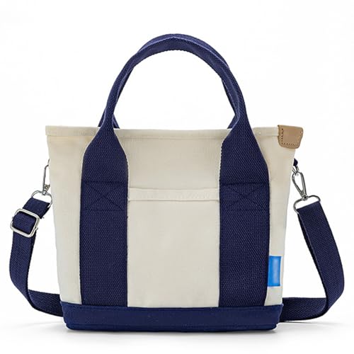 Yooamz Canvas Tasche Damen Canvas Handtasche Schultertasche Damen Umhängetasche Canvas Tote Bag für Alltag, Büro, Schulausflug und Einkauf (Blau) von Yooamz