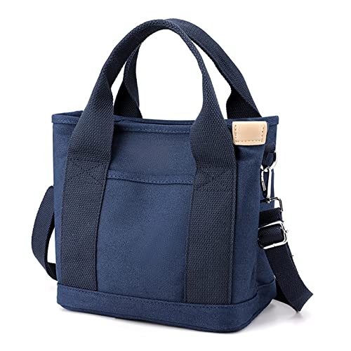 Yooamz Canvas Tasche Damen Umhängetasche Damen Schultertasche Mode Handtasche Lässige Tote Handtasche Damen Canvas Tote Bag für Alltag, Büro, Schulausflug und Einkauf (Blau) von Yooamz