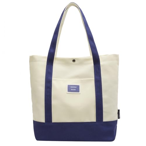 Yooamz Canvas Tasche Damen Umhängetasche mit Kleingeldbörse Handtasche Damen Schultertasche mit Reißverschluss Lässige Tote Bag Groß Shopper Tasche für Bücher Alltag Arbeit (Blau) von Yooamz