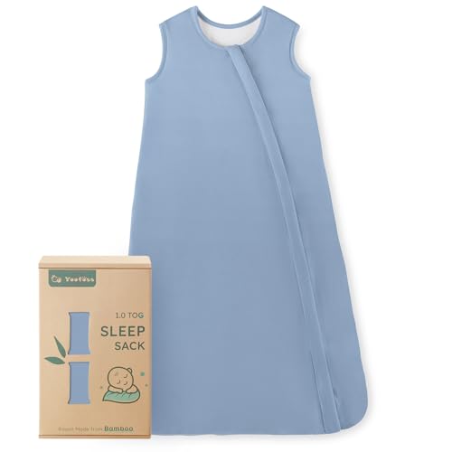 Yoofoss BABY Unisex-Schlafsack aus Viskose aus Bambus für Babys und Kleinkinder, 1.0 Tog, Blaugrün,7–12 Monate von Yoofoss