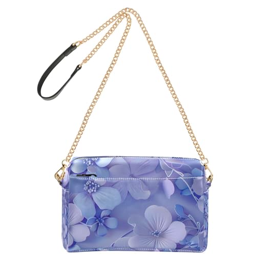 3D Art Umhängetasche mit Blumenmaus, Periwinkle, für Damen, veganes Leder, lässige Geldbörse, wasserdicht, Schultertasche für Damen von Yoogain