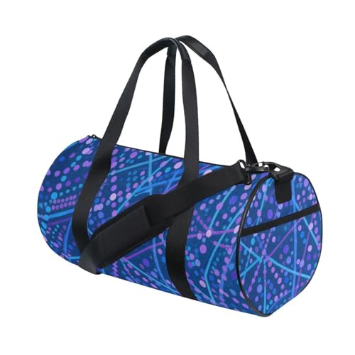 Abstrakte Kunst Punkte Linien Blau Gepäck Reisetasche Turnbeutel Reise Multifunktional von Yoogain