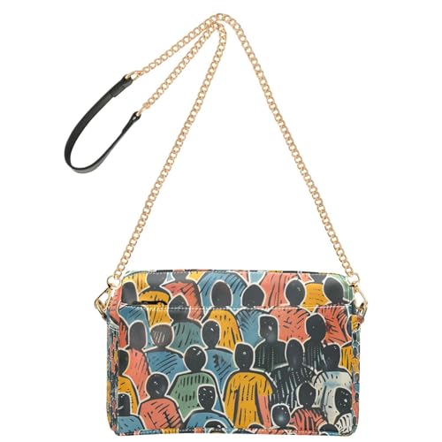 Colorful People Mountain People Sea Crossbody Small Bags For Women Vegan Leather Womens Cross Body Purse Waterproof Shoulder Crossover Bag von Yoogain