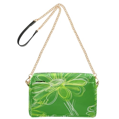 Daisy Neon Green Abstract Handgezeichnete kleine Crossbody-Taschen Veganes Leder Cross Over Geldbörse Reißverschluss Damen Schulterhandtaschen Daisy Neon Green Abstract Handgezeichnete kleine Crossbody-Taschen Veganes Leder Cross Over Geldbörse Reißverschluss Damen Schulterhandtaschen von Yoogain